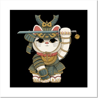 Lucky Cat Samurai Posters and Art